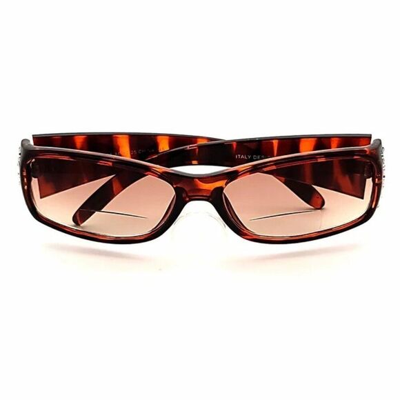 Glitz Rectangular Bifocal Reading Sunglasses/+1.75/Tortoise/Italy Design NWOT - Picture 1 of 6